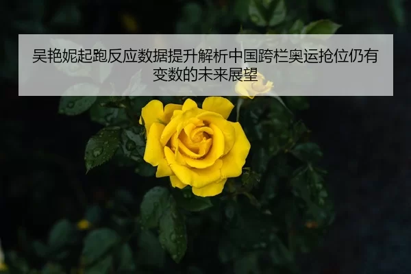 吴艳妮起跑反应数据提升解析中国跨栏奥运抢位仍有变数的未来展望